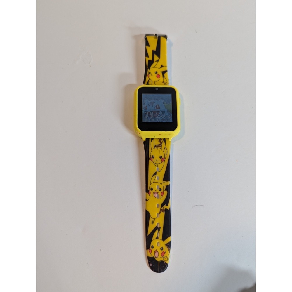 Pokemon Pikachu Poses‎ Interactive Kid's Metal Smart Watch Yellow Black Figure